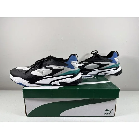 Puma RS-Fast Mix‎ Star Sapphire White Black Teal Size 12 Men's 375641_02 Sneaker
